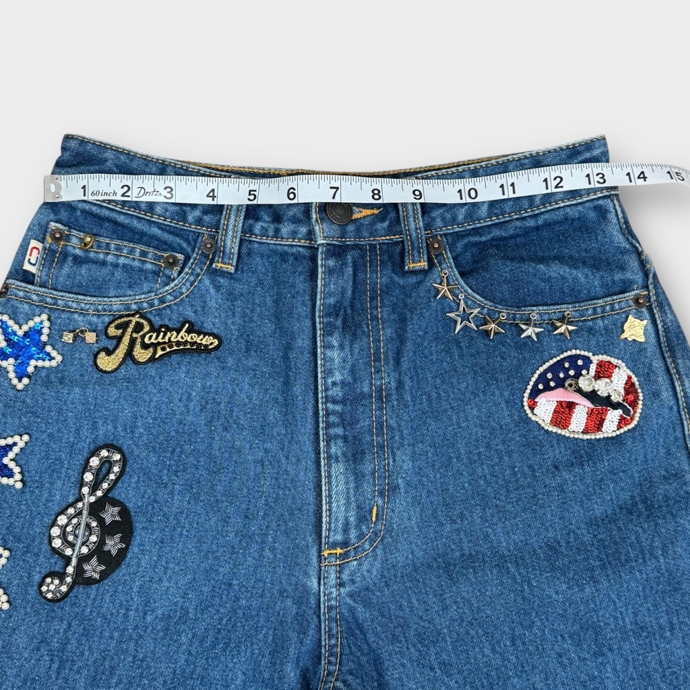 Marc Jacobs $500 NWT Bright Blue Jeans Sequin Mermaid Charms Beaded 26 - Picture 6 of 16